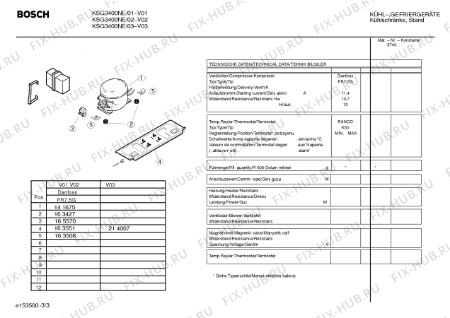 Схема №1 KSG3400NE с изображением Наклейка для холодильной камеры Bosch 00355769