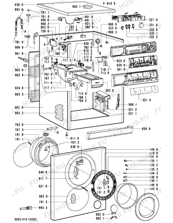 Схема №2 Global White Schornd с изображением Обшивка для стиральной машины Whirlpool 481245211202
