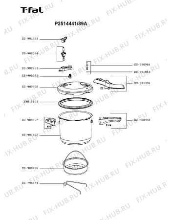 Схема №1 P2514437/89A с изображением Котелка Seb SS-981402