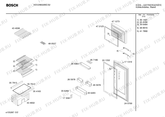 Взрыв-схема холодильника Bosch KSV29602ME - Схема узла 02
