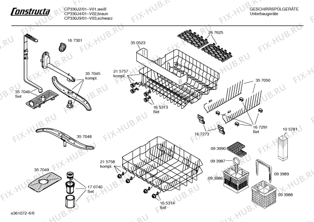 Взрыв-схема посудомоечной машины Constructa CP330J9 - Схема узла 06
