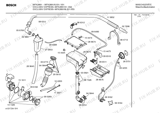 Схема №2 WFK2891AU WFK2891 с изображением Инструкция по эксплуатации для стиралки Bosch 00524741