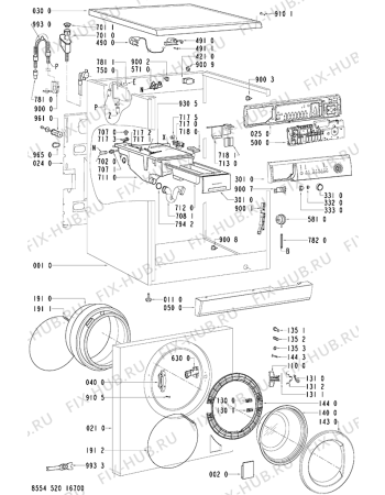 Схема №2 WA 5340 с изображением Модуль (плата) для стиралки Whirlpool 481221470186