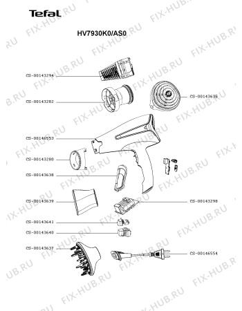 Схема №1 HV7930K0/AS0 с изображением Провод для электрофена Tefal CS-00146554
