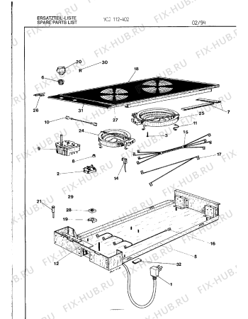 Схема №1 VCJ112402 с изображением Кабель для плиты (духовки) Bosch 00098354