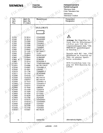 Схема №7 FS997N4EU с изображением Сервисная инструкция для телевизора Siemens 00535390