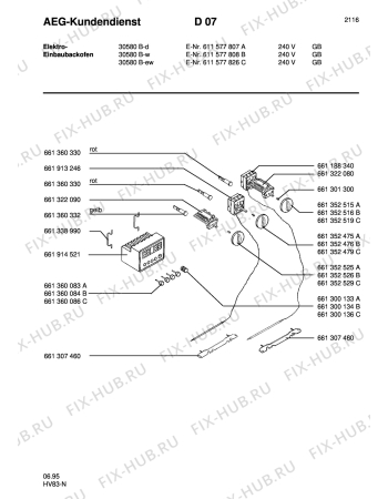 Взрыв-схема плиты (духовки) Aeg COMP. 30580B-D GB - Схема узла Section8