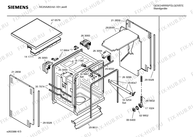 Взрыв-схема посудомоечной машины Siemens SE25A263 - Схема узла 03