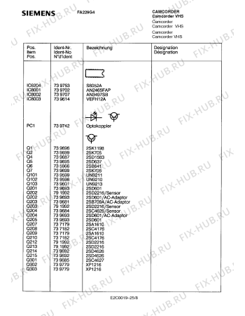 Схема №11 FA229G4 с изображением Шестерня для видеотехники Siemens 00738496