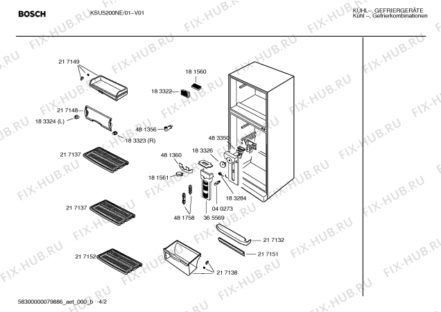 Взрыв-схема холодильника Bosch KSU5200NE - Схема узла 02