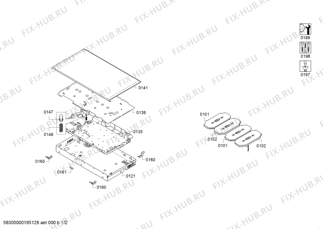 Схема №1 PXX395FB1E с изображением Стеклокерамика для электропечи Bosch 00775043
