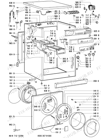 Схема №1 WA 4564-DK с изображением Тумблер для стиральной машины Whirlpool 481228218772