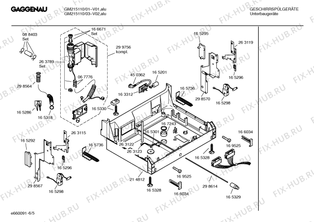 Взрыв-схема посудомоечной машины Gaggenau GM215110 - Схема узла 05