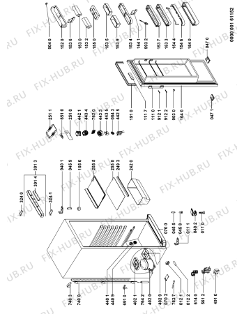 Схема №1 MUR1233TXGW с изображением Вноска для холодильника Whirlpool 481245298362