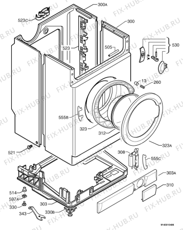 Взрыв-схема стиральной машины Zanker CF2200 - Схема узла Housing 001