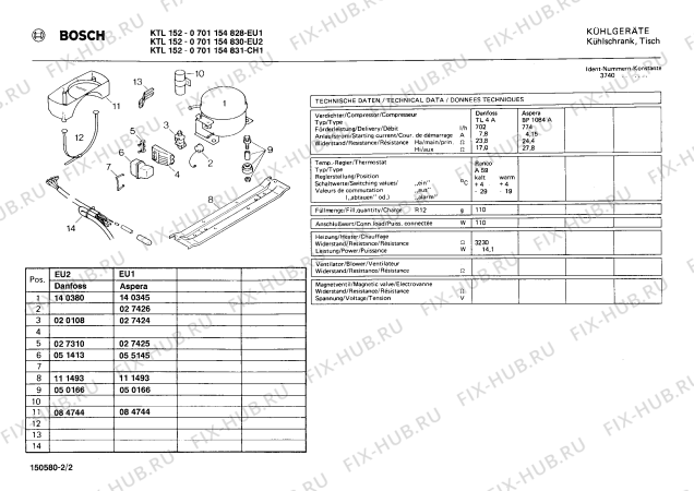 Взрыв-схема холодильника Bosch 0701154830 KTL152 - Схема узла 02