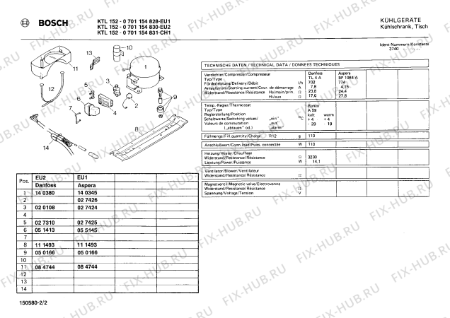 Схема №2 KTL7000 с изображением Клапан для холодильника Bosch 00117713