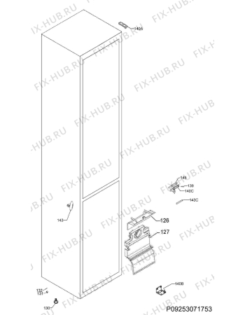 Взрыв-схема холодильника Electrolux EN3750MOX - Схема узла Housing 001