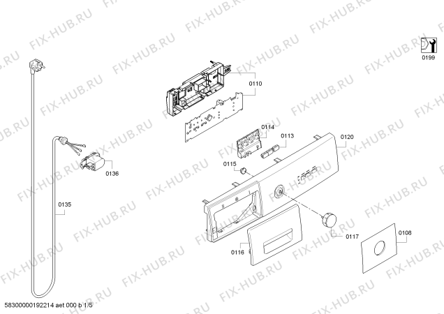 Схема №1 WS10G060HK iQ100 iSensoric с изображением Панель управления для стиралки Siemens 11004688