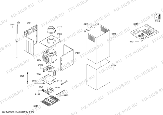 Схема №2 D79S67N0 с изображением Модуль управления для вентиляции Bosch 00653406