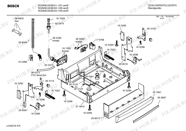 Схема №4 SGS65L02GB с изображением Сальник Bosch 00489767