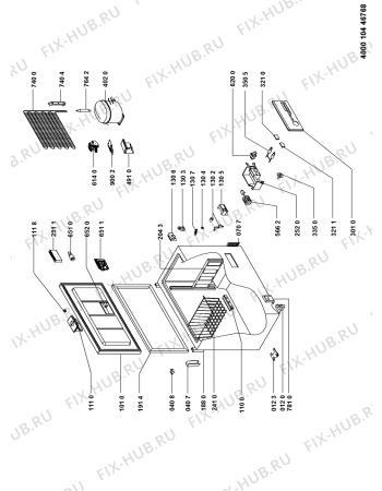 Схема №1 OFNAA 230  53925 с изображением Дверка для холодильной камеры Whirlpool 480132100285