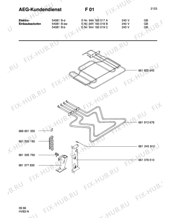 Взрыв-схема плиты (духовки) Aeg COMP. 54081B-W GB - Схема узла Section4