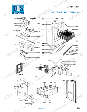 Схема №1 SFM 23.3 N с изображением Микрокомпрессор для холодильника DELONGHI ML1373