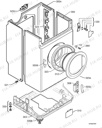 Взрыв-схема стиральной машины Zanussi Electrolux F750 - Схема узла Housing 001