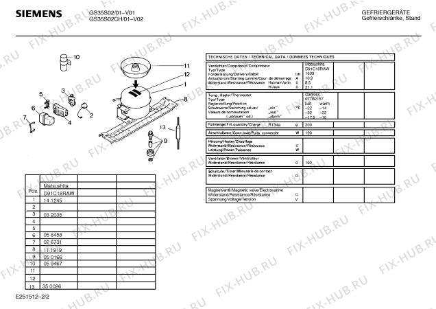 Взрыв-схема холодильника Siemens GS35S02CH - Схема узла 02