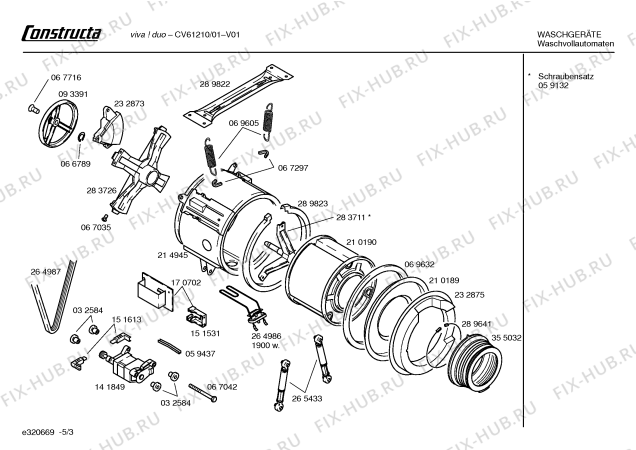 Взрыв-схема стиральной машины Constructa CV61210 VIVA! DUO - Схема узла 03
