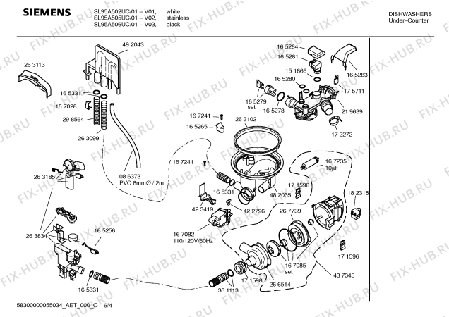 Схема №4 SL84A302UC hydroSensor с изображением Инструкция по эксплуатации для посудомоечной машины Siemens 00588174