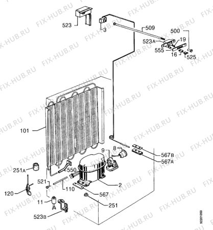 Взрыв-схема холодильника Electrolux EU1329T - Схема узла Functional parts