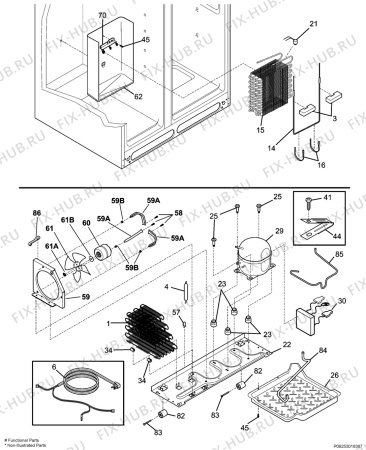Взрыв-схема холодильника Electrolux ENL6098W3 - Схема узла Cooling system 017