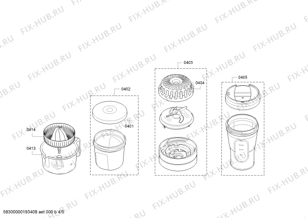 Взрыв-схема кухонного комбайна Bosch MUM59M54 HomeProfessional - Схема узла 04