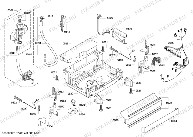 Схема №5 SMS69T16EU с изображением Передняя панель для посудомойки Bosch 00673578