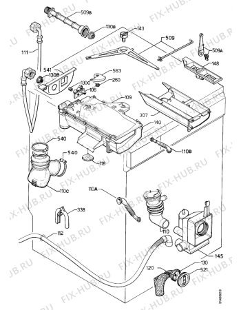 Взрыв-схема стиральной машины Zanussi FLS1222 - Схема узла Hydraulic System 272