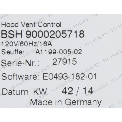 Модуль управления для вытяжки Bosch 00642464 в гипермаркете Fix-Hub