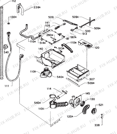 Взрыв-схема стиральной машины Zoppas P6165XB - Схема узла Hydraulic System 272