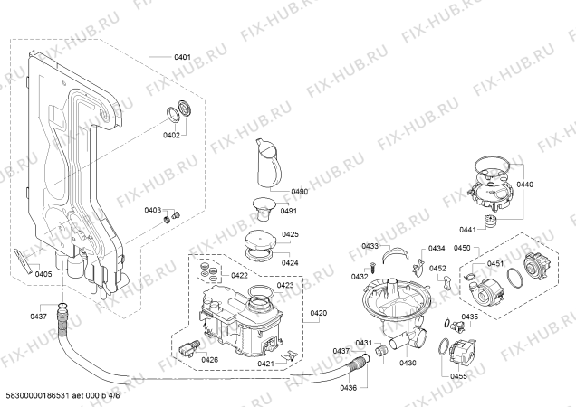 Схема №3 SN24D204EU с изображением Силовой модуль запрограммированный для посудомойки Bosch 12013919