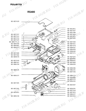 Взрыв-схема пылесоса Rowenta RS480 - Схема узла RS480___.IT1