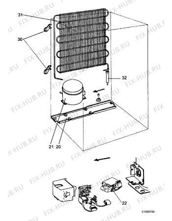 Взрыв-схема холодильника Zanussi Z161 - Схема узла Functional parts