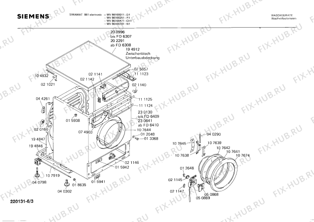 Схема №4 WV86100251 SIWAMAT 861 с изображением Панель для стиралки Siemens 00112628