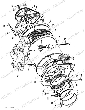 Взрыв-схема стиральной машины Elektro Helios TF806-2 - Схема узла W30 Drum C