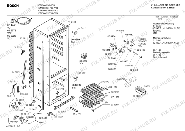 Схема №3 KI4AEY2IE 3034I с изображением Испаритель для холодильника Bosch 00232872