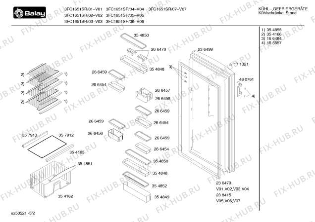 Взрыв-схема холодильника Balay 3FC1651SR - Схема узла 02