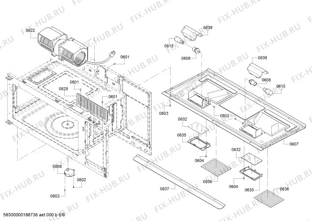 Схема №5 HMV5052C Bosch с изображением Затвор для микроволновки Bosch 12009439