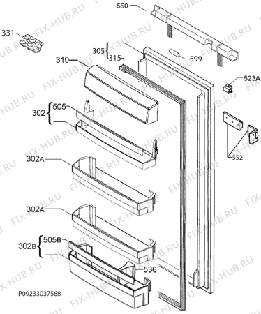 Взрыв-схема холодильника Electrolux IK1910SZR - Схема узла Door 003