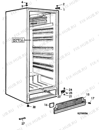 Взрыв-схема холодильника Electrolux RP1358 - Схема узла C10 Cabinet