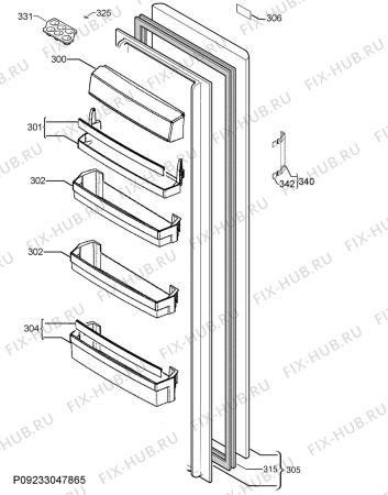 Взрыв-схема холодильника Aeg RKB63221DW - Схема узла Door